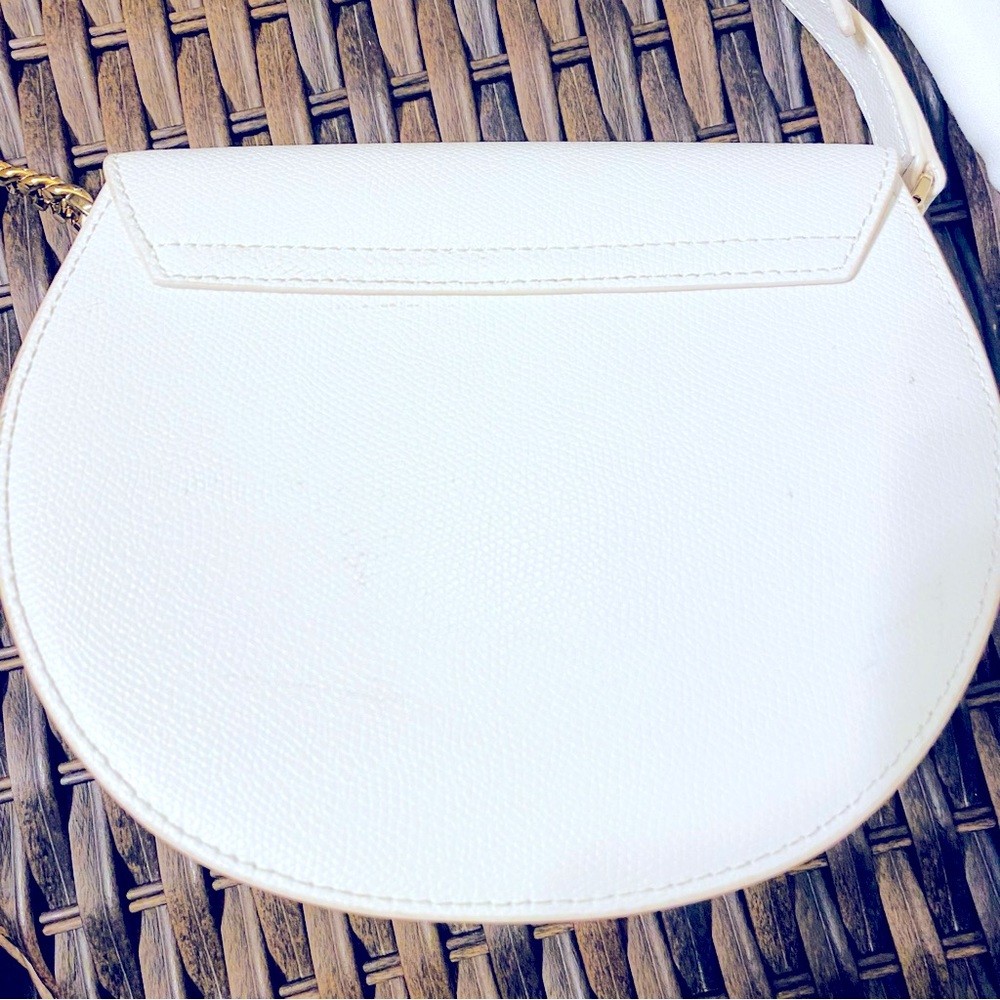 Furla Metropolis White Leather Mini Saddle Handbag/Purse. - Picture 9 of 12